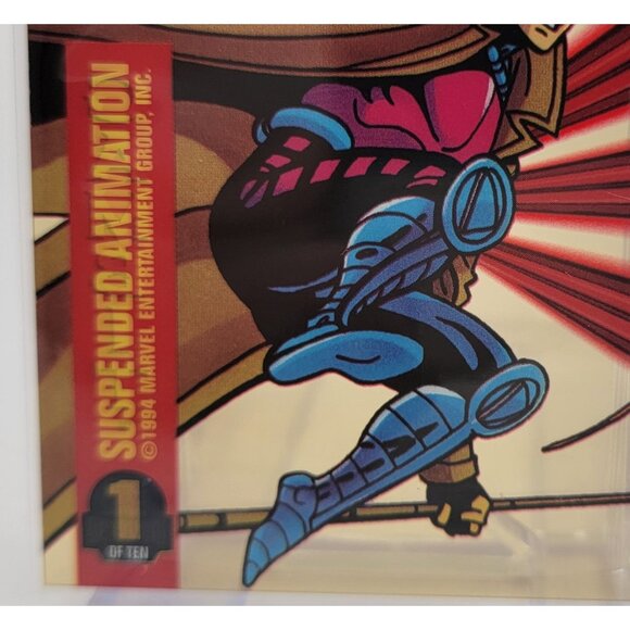 GAMBIT 1994 Fleer Marvel Universe Suspended Animation Chase Card 1/10 Sleeved - Picture 5 of 5